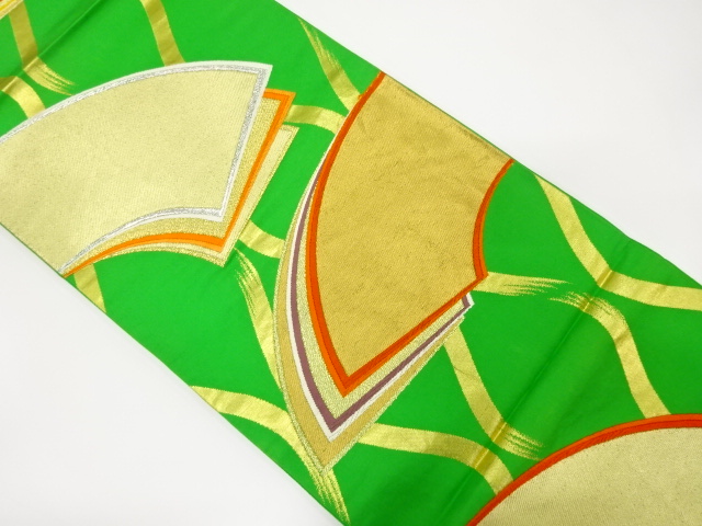 JAPANESE KIMONO / ANTIQUE FUKURO OBI / SILK / WOVEN TATEWAKU PATTERN